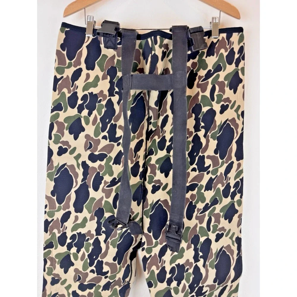 Vintage Upland Camo‎ Fishing Chest Waders Pants Bibs Size Large Neoprene